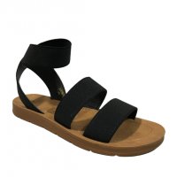 Дамски сандали в черно с ластик, снимка 1 - Сандали - 37256356