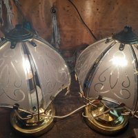 Порцеланови руски съветски нощни лампи с витраж трипозиционни уникат, снимка 3 - Колекции - 42299075