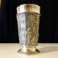 Чаша от калай с картини на Карл Шпицвег. , снимка 2 - Антикварни и старинни предмети - 31804487