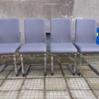 Четери броя страхотни модерни трапезни стола -еко кожа метал, снимка 5 - Столове - 35064385