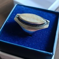 Авторски сребърен пръстен с естествен камък, снимка 2 - Пръстени - 42101187