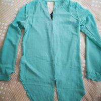 Тюркоазена блузка, S/M размер, снимка 7 - Блузи с дълъг ръкав и пуловери - 30533306