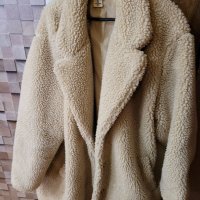 H&M oversized пухено палто,бежево, снимка 2 - Палта, манта - 39603398