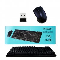 Комплект TJ-808 безжична клавиатура и безжична мишка USB, снимка 2 - Клавиатури и мишки - 33788908