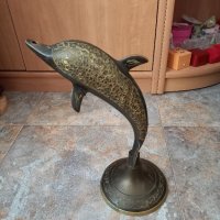 Месингов, бронзов делфин, снимка 7 - Декорация за дома - 42882987