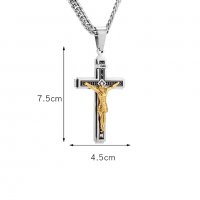 Кръст Колие Иисус Христос Разпятие - Silver / Gold, снимка 3 - Колиета, медальони, синджири - 36347326