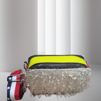 Атрактивна спортно-елегантна дамска чанта  21 x 14.5 x 11 cm Цветове: бял,черен,бежов, снимка 2 - Чанти - 44806420