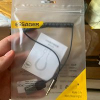 Новата версия Essager Bluetooth Aux Adapter Dongle USB To 3.5mm Jack Донгъл Кабел, снимка 1 - Аксесоари и консумативи - 41684166