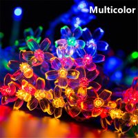 Многоцветни коледни LED лампички с цветя на батерии, снимка 1 - Декорация за дома - 42824663