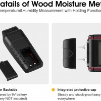 Нов Измервател за влажност на дървесина Тестер за дървени трупи дърва, снимка 5 - Градински инструменти - 33790373