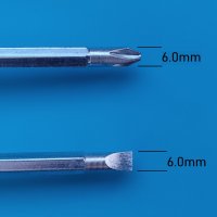 Отвертка комбинирана 2в1, кръстата, права, намагнитен връх, 6x100mm отверка, снимка 2 - Отвертки - 37298992