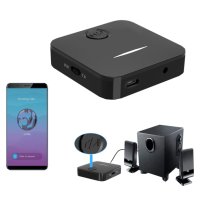 B5 Bluetooth 5.0 предавателен приемник, 2 в 1 Bluetooth, 3,5 мм AUX, вграден микрофон, 12 часа живот, снимка 3 - Ресийвъри, усилватели, смесителни пултове - 40517555