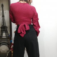 Уникална блуза в червено, снимка 6 - Блузи с дълъг ръкав и пуловери - 30863754
