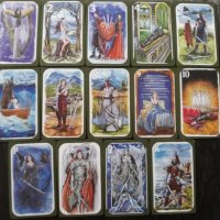 80 таро карти с кант и малка книжка: Fantastic Myths and Legends Tarot, снимка 11 - Карти за игра - 34436817