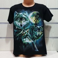 Нова детска тениска с дигитален печат Вълци, пълнолуние, Серия вълци, снимка 9 - Детски тениски и потници - 29902494