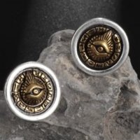 Сребърни обеци,"Очите на Бог-12 constallation",silver and gold/нови, снимка 1 - Колиета, медальони, синджири - 40124392