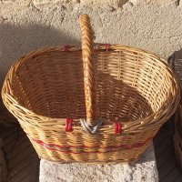 Голяма стара плетена кошница за пикник или село, снимка 2 - Други - 30182642