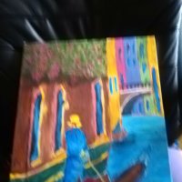 Венеция-Разходка с гондола -картина 40х30см подписана, снимка 4 - Картини - 44483536