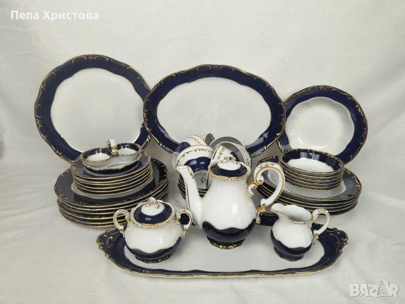 Пълен сервиз за чай и хранене за 6 човека - Zsolnay, снимка 1