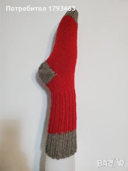 Ръчно  плетени  дамски  чорапи  от  вълна  размер  38, снимка 1