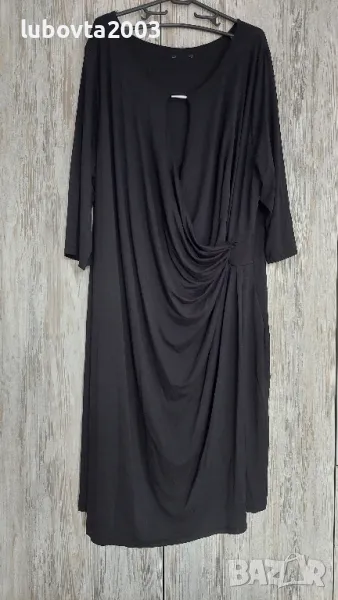 2XL Дамска черна еластична рокля, снимка 1