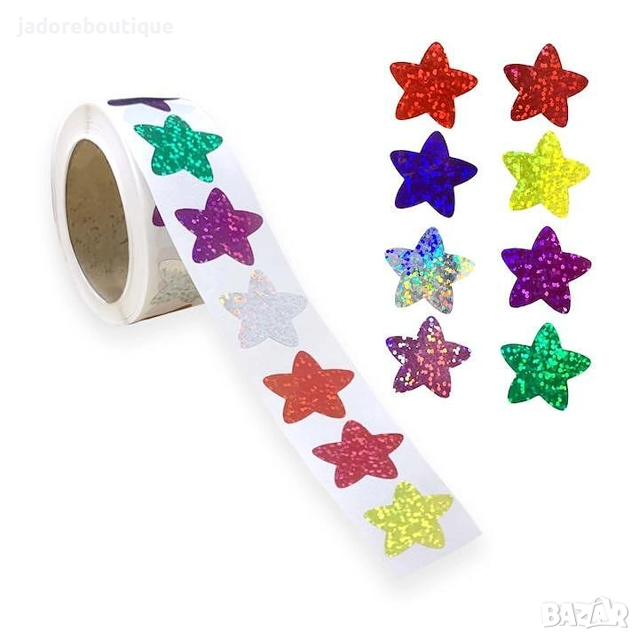 Стикери Звезди микс цветове - 500 бр, снимка 1