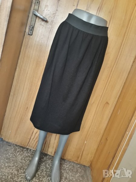 Черна вълнена пола до коляното Л/ХЛ, снимка 1