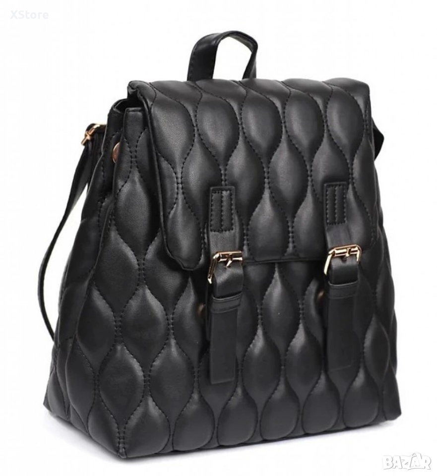 Модерна капитонирана дамска раничка 25х25 см, снимка 1