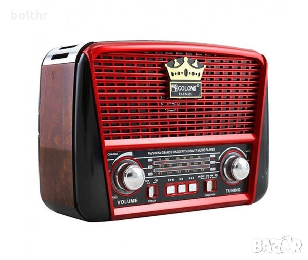 Ретро радио Colon RX-BT455S, Соларен панел, Bluetooth, USB, SD, FM, снимка 1