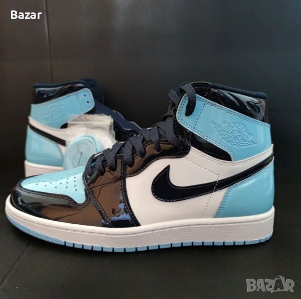 Nike Air Jordan 1 High Metalic Blue Chill Размер 42 Номер Нови Обувки Кецове Сини Маратонки Черно , снимка 1