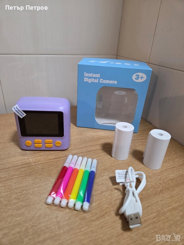 Детски моментален цифров фотоапарат с включени аксесоари. , снимка 1