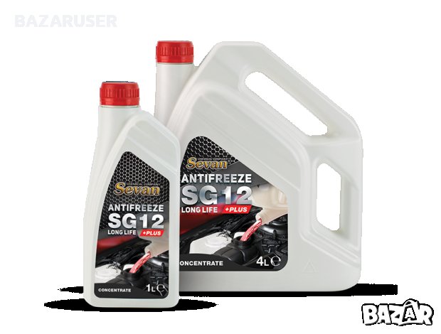 Антифриз Sevan G12 /червен концентрат/ Long Life 1L/4L разреждане 1:1 /-37*C/Made in Bulgaria, снимка 1