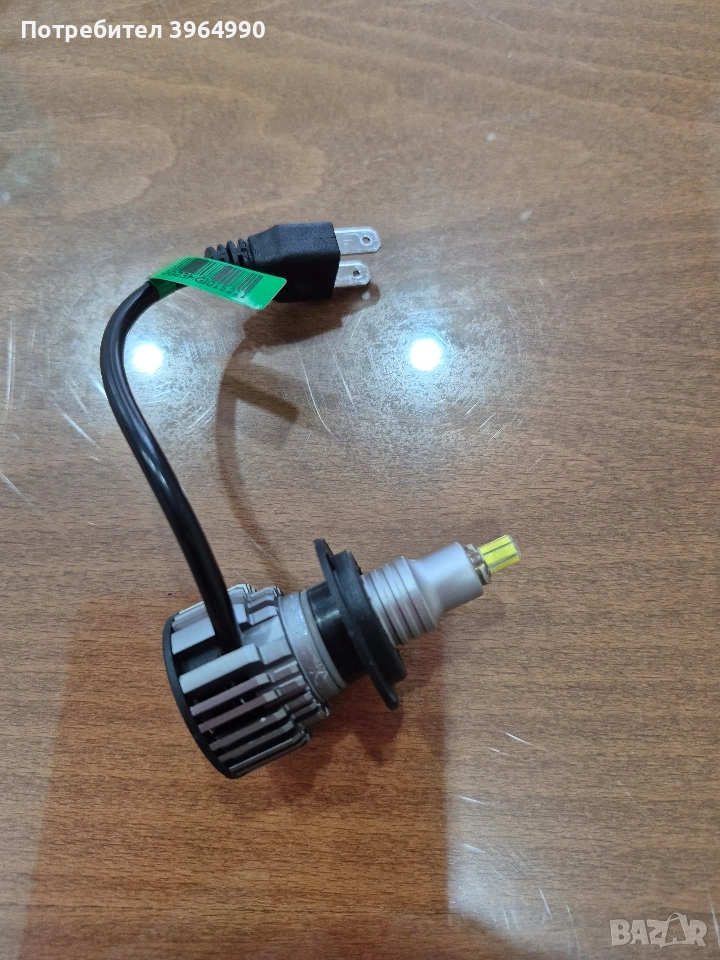 Лед крушка Н7 6000К 12V 360°с вграден вентилатор. 6 страни 72 пина , снимка 1
