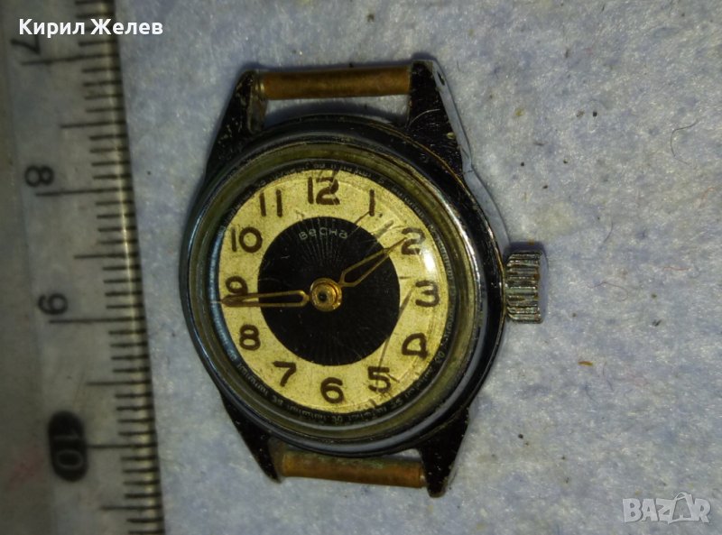 ВЕСНА Стар РЯДЪК КОЛЕКЦИОНЕРСКИ МОДЕЛ РУСКИ МЕХАНИЧЕН ДАМСКИ ЧАСОВНИК СССР 12221, снимка 1