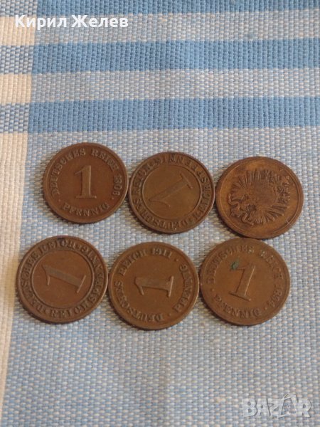 Лот монети 6 броя 1 пфенинг Германия различни години за КОЛЕКЦИЯ ДЕКОРАЦИЯ 31492, снимка 1