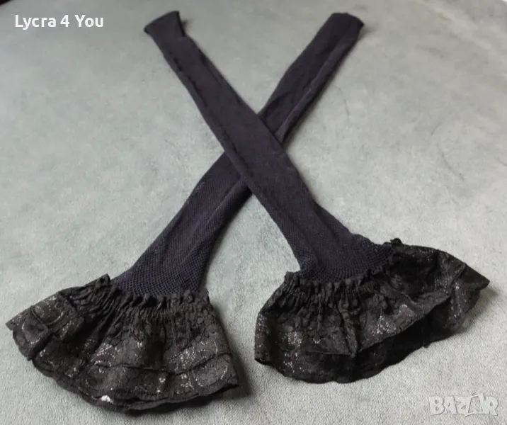 М черни мрежести чорапи със силикон, снимка 1