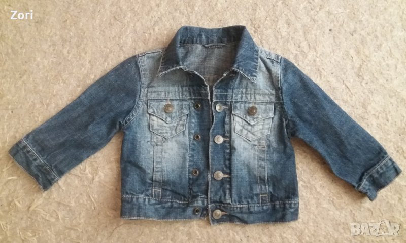 СТРАХОТНО  бебешко дънково якенце с копчета и с цип , снимка 1