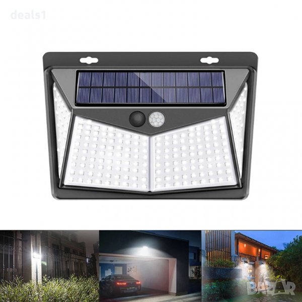 208 LED Външна соларна лампа PIR сензор Водоустойчива, снимка 1