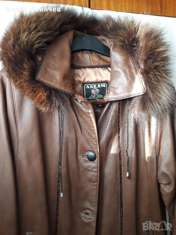 Дамско кожено манто, снимка 1