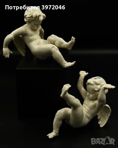  CAPODIMONTE / чифт антикварни ангелчета / , снимка 1
