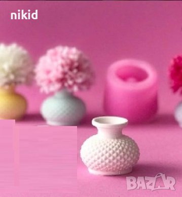 3D релефна тумбеста ваза цилиндър силиконов молд форма за декорация торта фондан шоколад гипс, снимка 1