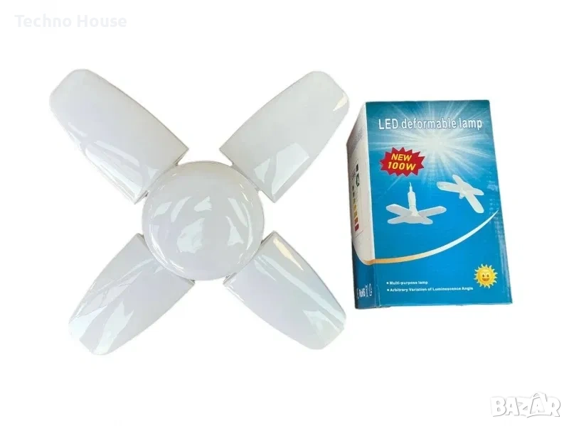 Регулируема мощна сгъваема LED крушка 100W E27, снимка 1