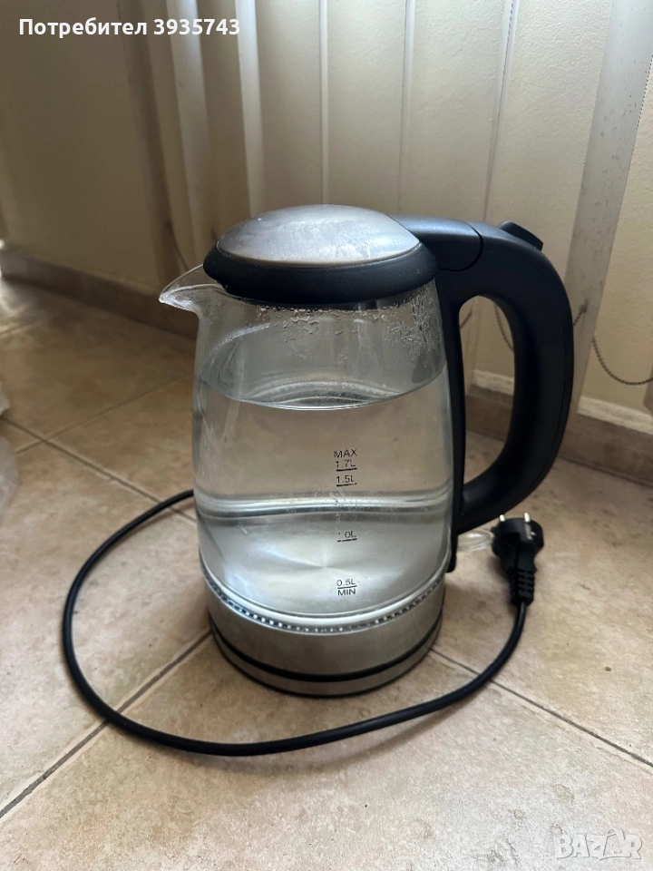 Стъклена кана електрическа, снимка 1