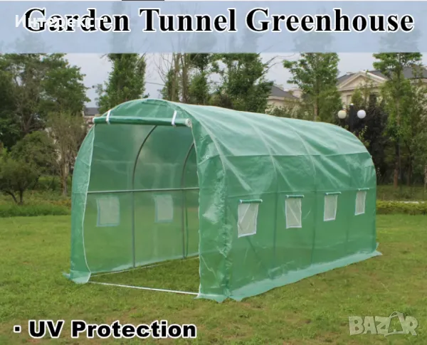 Градинска тунелна оранжерия 6х3х2 метра, снимка 1