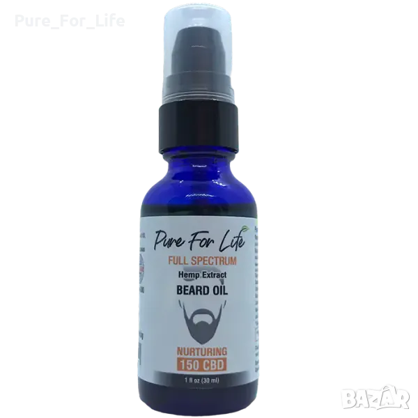 CBD OЛИО ЗА БРАДА - PURE FOR LIFE ™ - 150mg Пълноспектърно CBD масло с Терпени, снимка 1