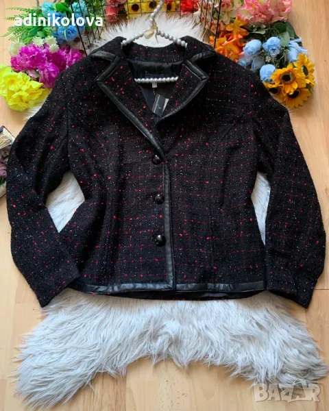 Ново сако букле с кожени елементи, снимка 1