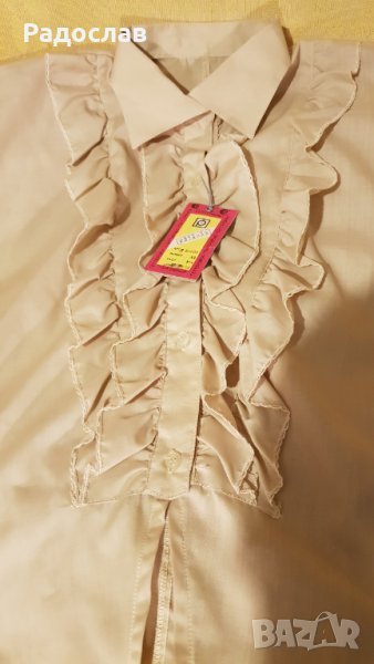 Нова дамска блуза с дантели кремава, снимка 1