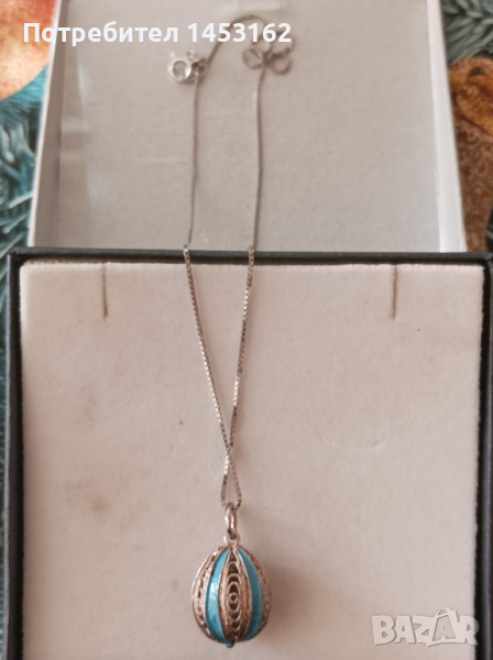 Сребърно колие , снимка 1