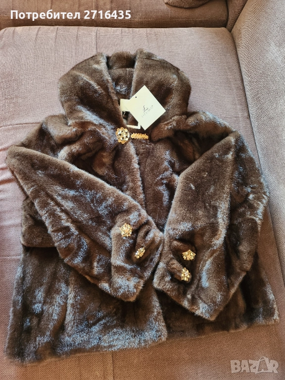 Дамско палто с косъм, снимка 1