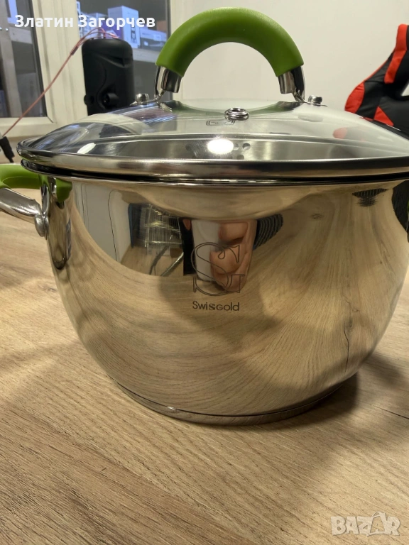 Комплект тенджери Swissgold Alana – 3 броя с капак, 5-слойно дъно, нови, снимка 1